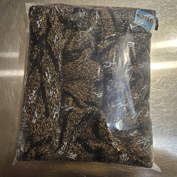 Wood Land Trail Button up Cardigan Mens Large Jacket Brown Multicolor diamond - Picture 10 of 10